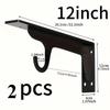 2 Piece Set Durable Metal Metal Brackets Heavy Duty Load-Bearing Supports  Industrial Use