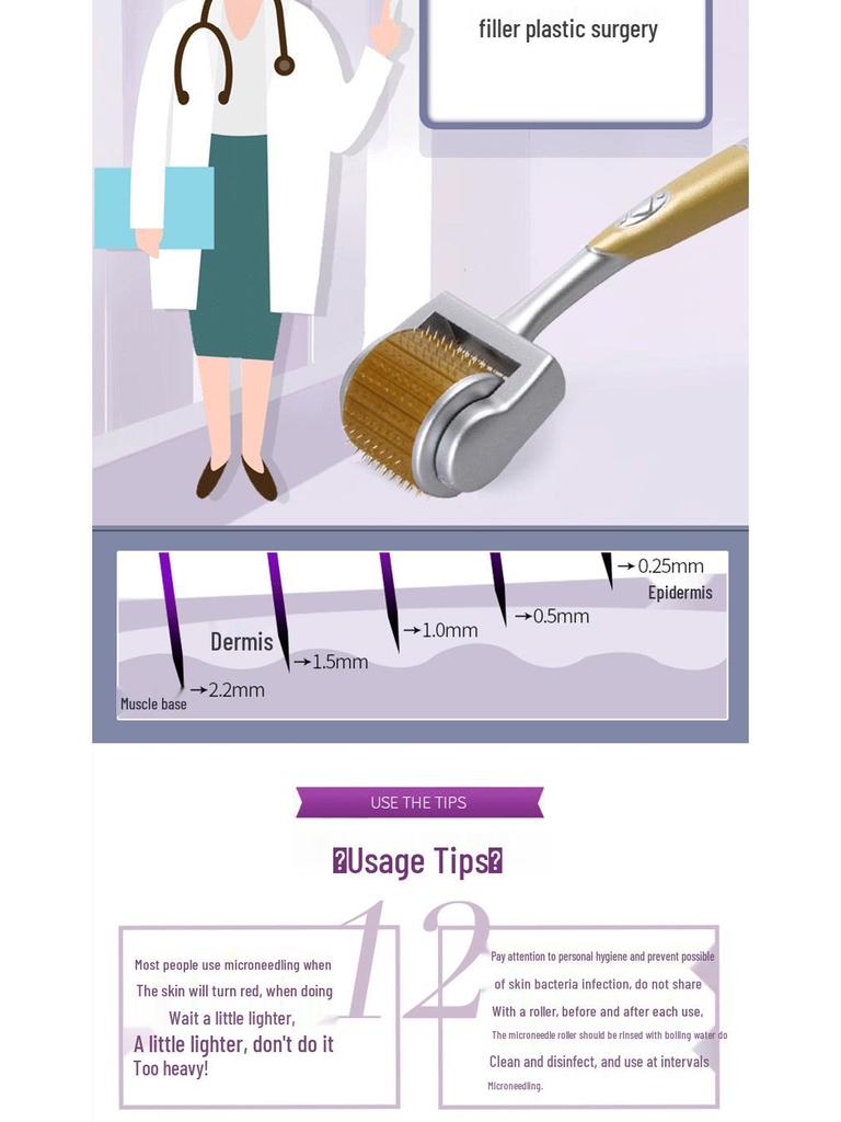 Титановый мезороллер с 192 иглами для удаления рубцов от акне
