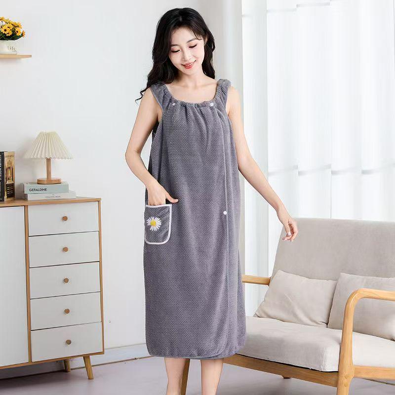 Банный халат с капюшоном и длинными рукавами большого размера - Впитывающий воду и мягкий для взрослых