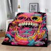 Cartoon Skull Illustration Throw Blanket 150x200 Thermal Blankets for Bed Beach Towel Home Interior Microfiber Bedding Knee Nap