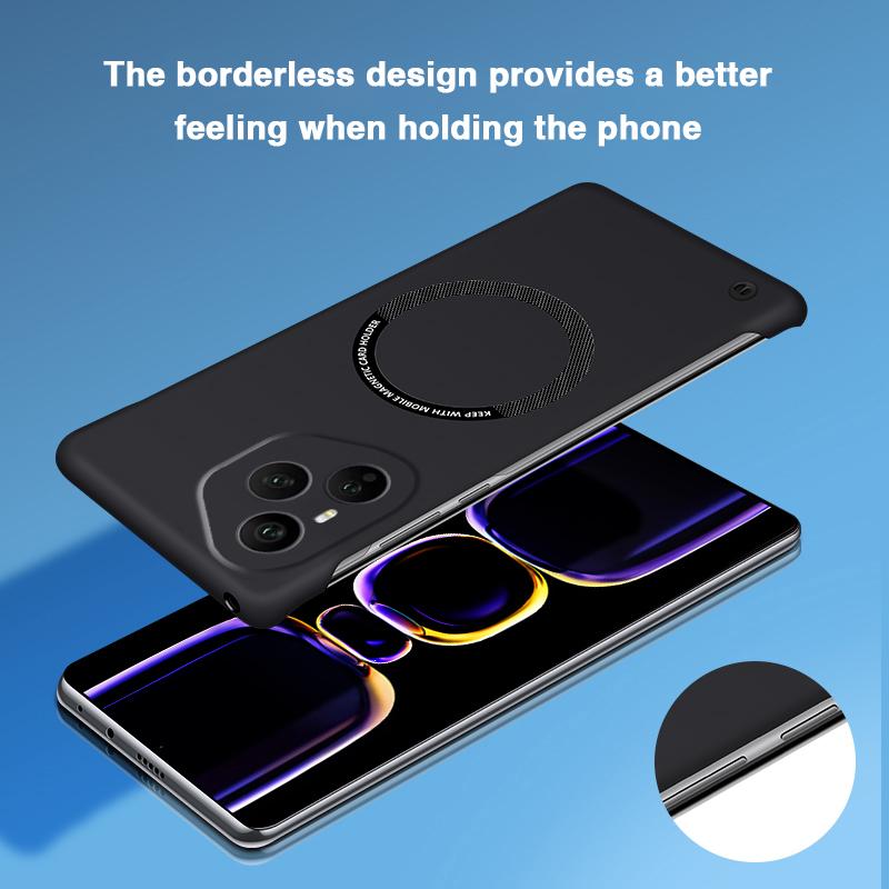 Однотонный безрамочный чехол для телефона Honor 400 Pro 400Pro 5G Китай Магнитный Беспроводная зарядка Тонкий Защита камеры Задние крышки