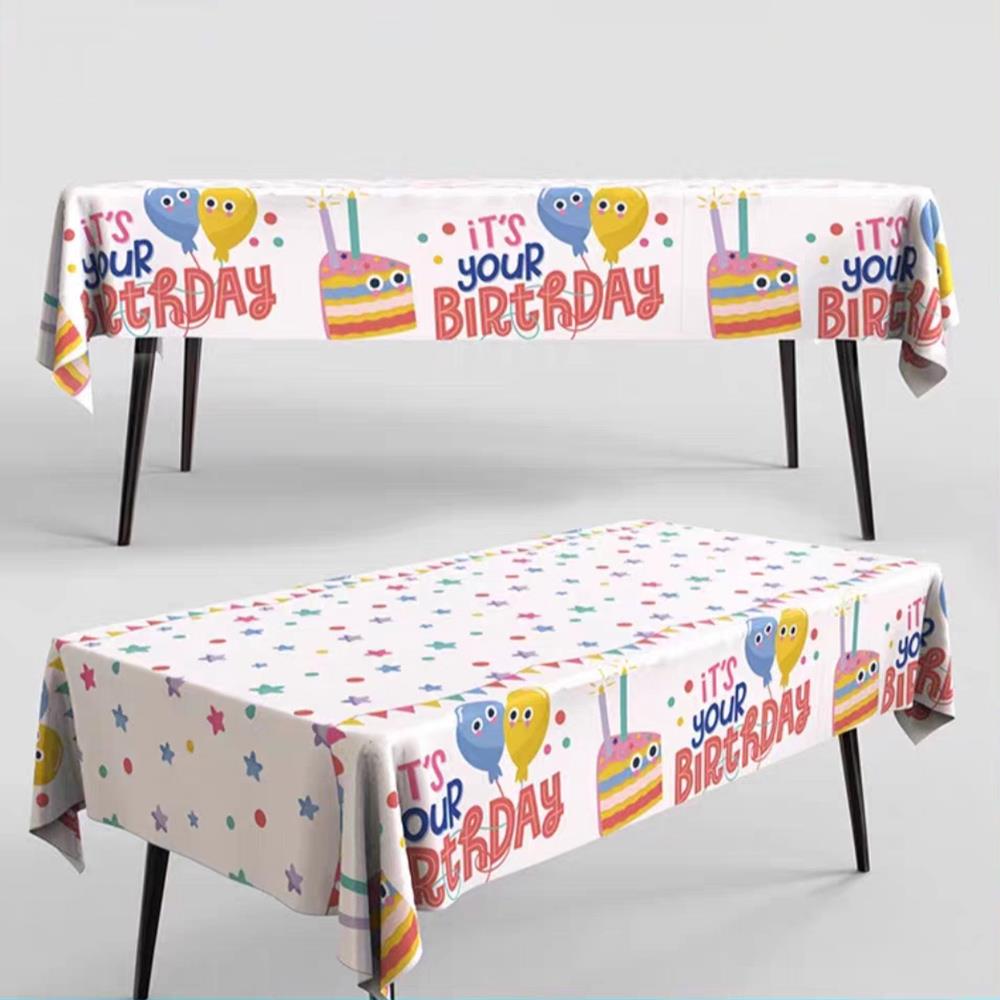 Oil Proof PE Table Cloths Birthday Children's Cartoon Waterproof Tablecloths Party Decorations Waterproof Disposable Tablecloths