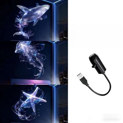 Регулируемые узоры Светодиодный USB-проектор Свет Портативный дизайн Ночник с проекцией бабочки Медуза Кит