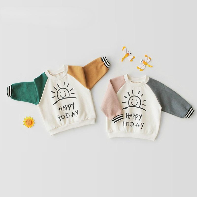 Girl Tops Boys And Girls Autumn Long Sleeve T-shirt Baby Clothes Pure Cotton Cute Bottom Shirt Jacket