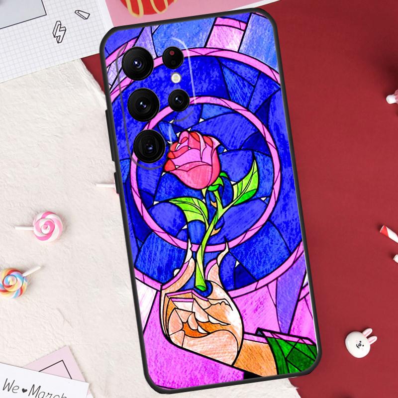 Stained Glass Rose Galaxys Case For Samsung Galaxy S24 FE S20 FE S21 S22 S23 S25 S26 Ultra S10 Plus S25 FE Cover Shell