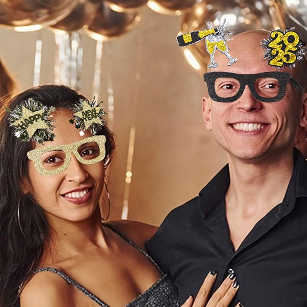 3 шт. забавные черные золотые очки мультфильм звезда цвет полосатая оправа очки новогоднее одеваются