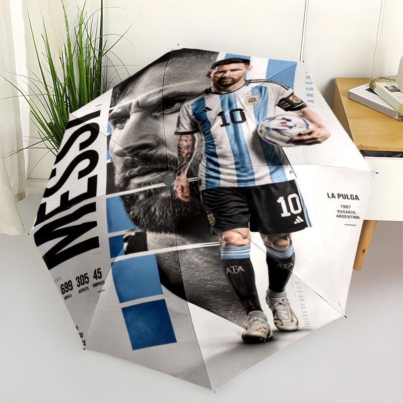 Football Player Action Automatic Umbrella Compact & Durable 8-Rib Design Lightweight All-Season Umbrella for Travel Vibrant Pattern Umbrella