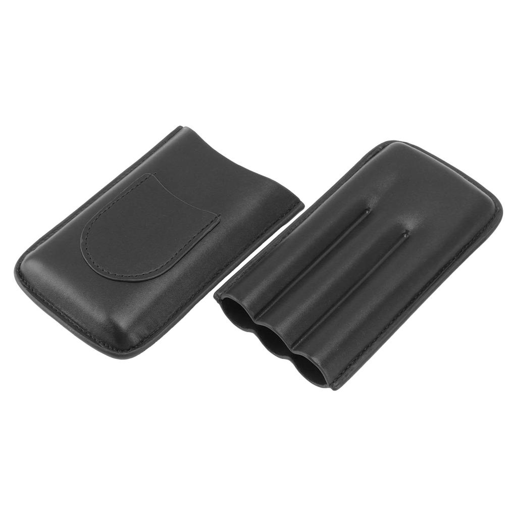 Cigarette Case Leather 3pcs Capacity Portable Cigar Storage Box with for Outdoor