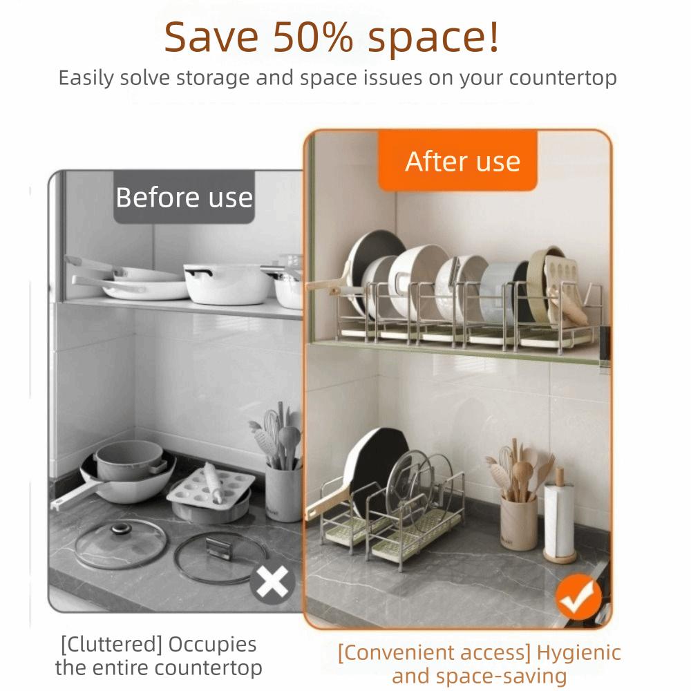 Space Saving Cookware Storage Rack Stainless Steel Cutting Board Holder Restaurant