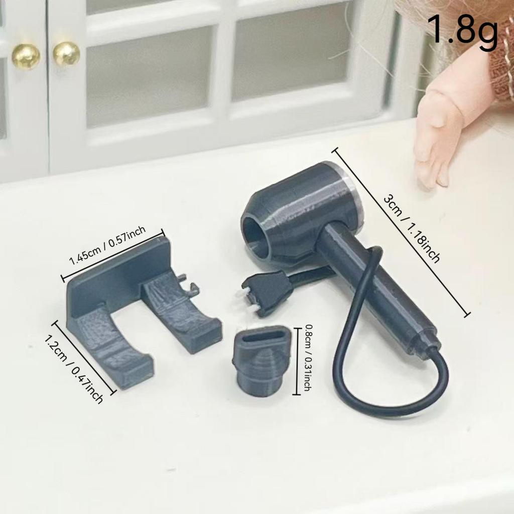Miniature Wall-Mounted Hair Dryer Model for Dollhouse Decor and Photography Props