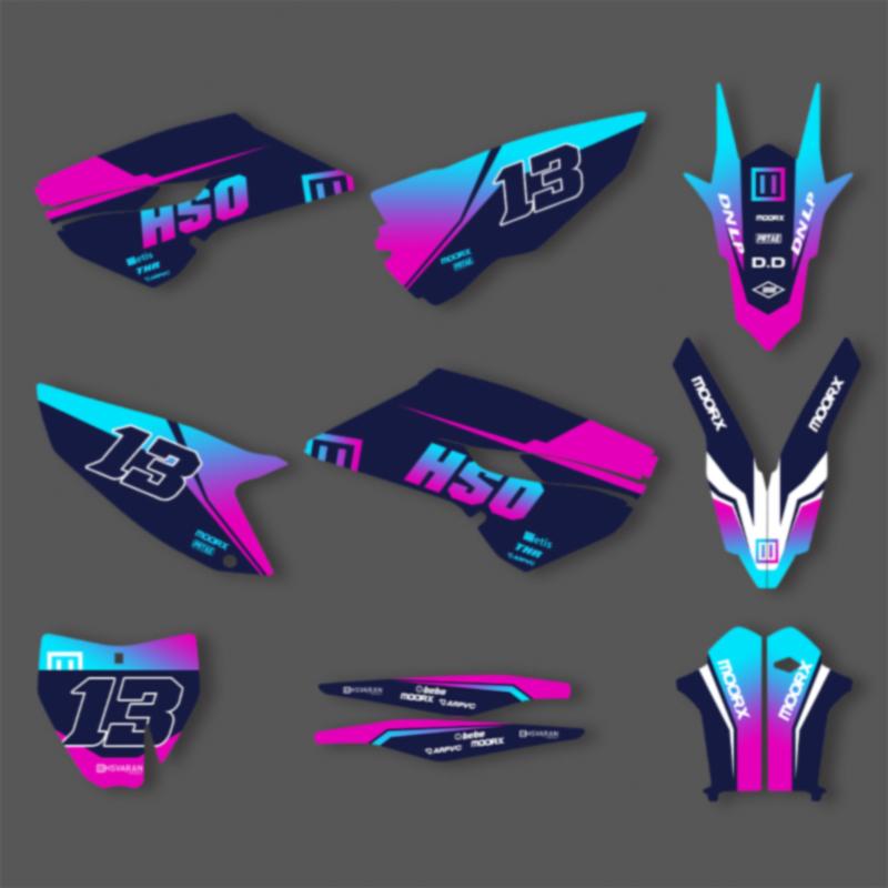 PowerZone Custom Team Background Graphics Decals Stickers Kit For Husqvarna Decal  2014-2015 TC FC 2014-2016 TE FE 125-450 CC