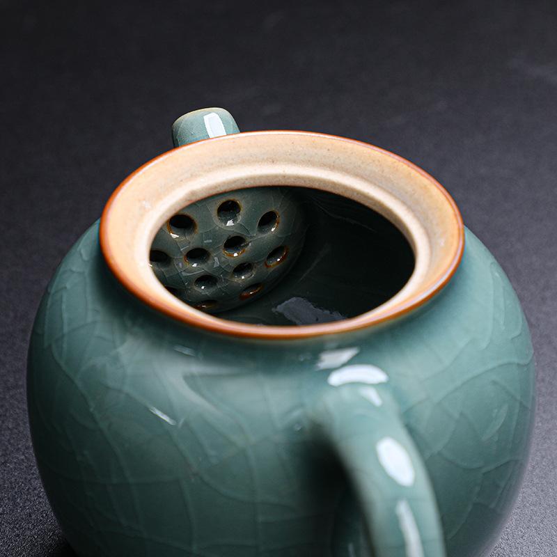Ge Kiln 10 Head Tea Set Cover Bowl Kung Fu Tea Set Gift Box Teapot Tea Cup Set Business Gift Print