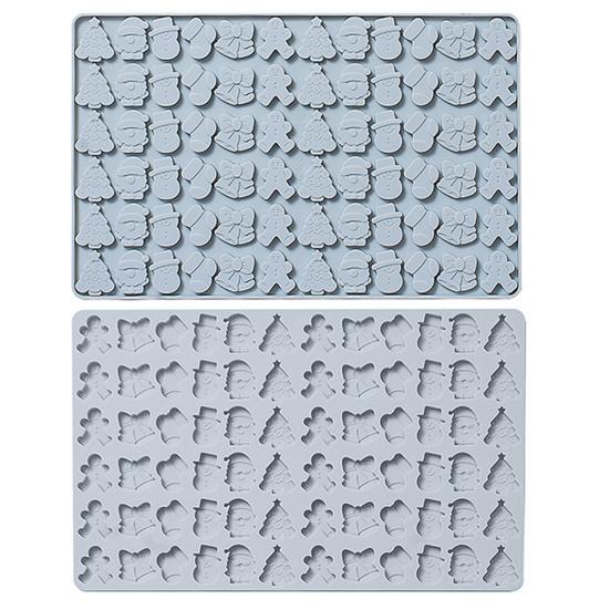 Рождественские силиконовые формы 72-гнездные мини рождественские фигурки устойчивы к высоким/низким температурам легко