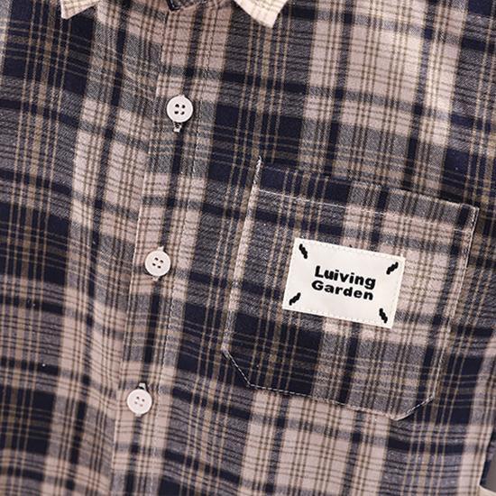 Костюм для мальчика 0-5 лет Детская клетчатая рубашка с длинными рукавами Куртка Круглый вырез Белый топ Повседневные джинсовые брюки Комплект из трех предметов