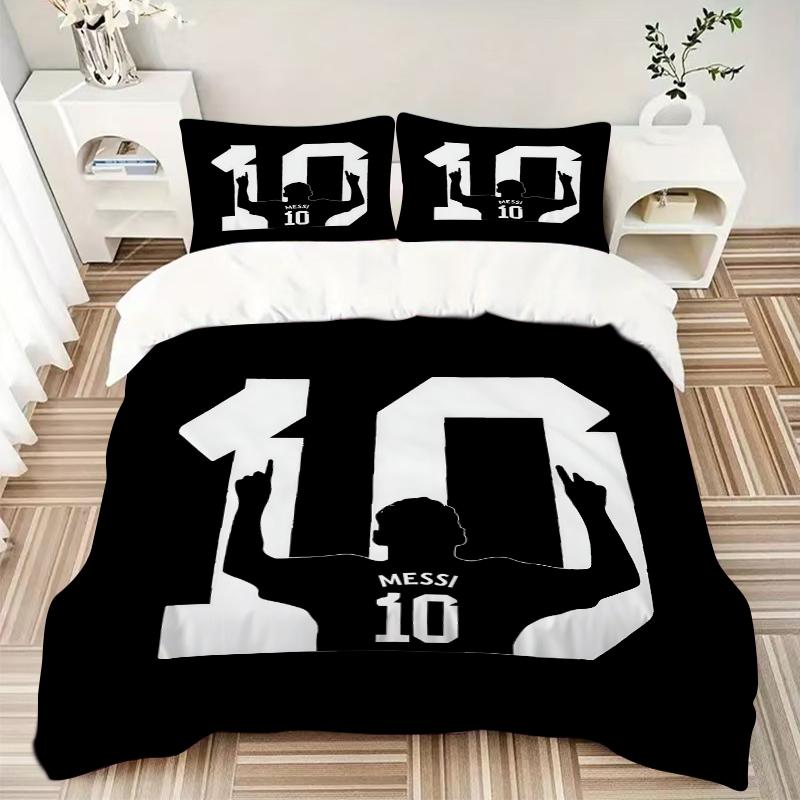 3Pcs Messi'S Number Ten Bedding Sets For All Sizes New 3D Printed Bed Cover Comforter Duvet Cover Pillowcase Bedroom Decoration