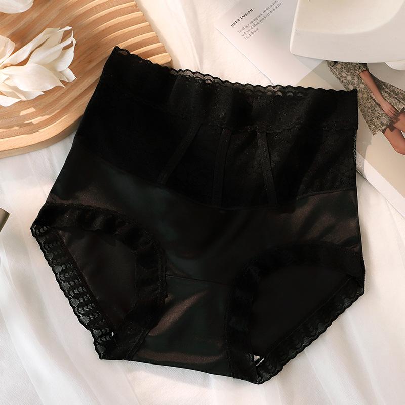 Lace High Waisted Hip Lifting and Belly Hugging Thin Skin Friendly Crotch Underwear for Women with No Trace of Nudity Skin Sexy and Breathable