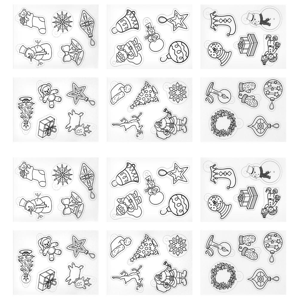 12 шт. термоусадочных листов, рождественский набор, маленькие узорчатые аксессуары ручной работы
