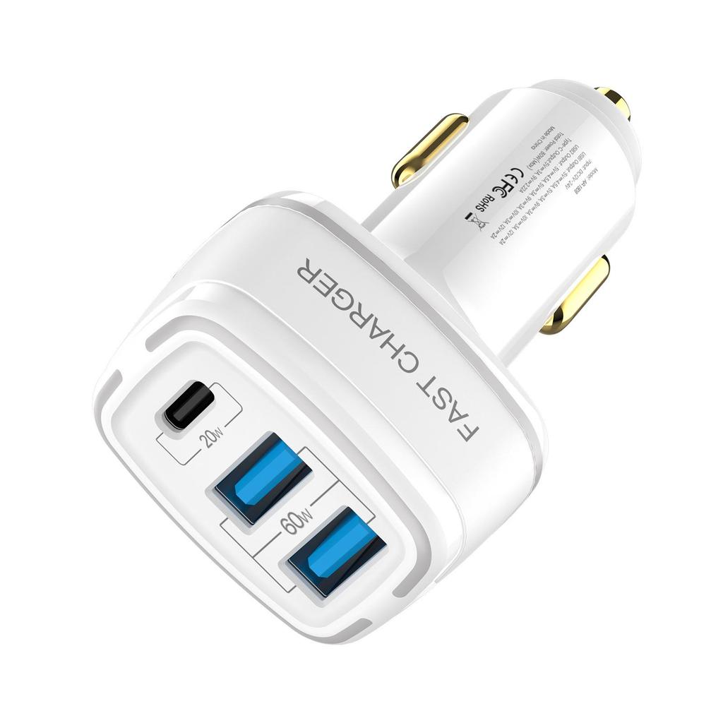 80 Вт 5 А Type-C PD3.0 и QC4.0 Быстрое автомобильное зарядное устройство, Полностью совместимое, Интеллектуальная зарядка