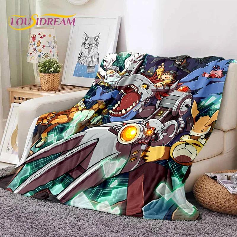 Мягкое фланелевое одеяло в стиле ретро Digimon Adventure Monster Cartoon для кроватей, диванов, пикников, плед для покрывала, детский подарок