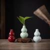 Chinese Style Wealth Attracting Gourd Ornament Dried Flower Arrangement Hydroponic Vase Ceramic Desktop Decoration Crafts