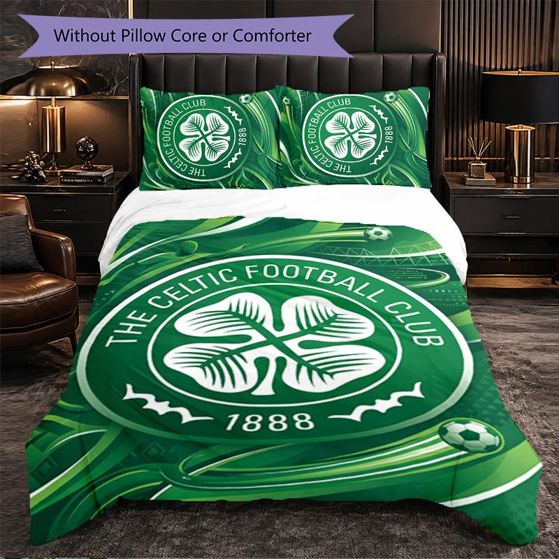 Celtic FC Themed Bedding 3Pcs Duvet Cover Set Decorative Bed Linen For Teen Room Home Decoration