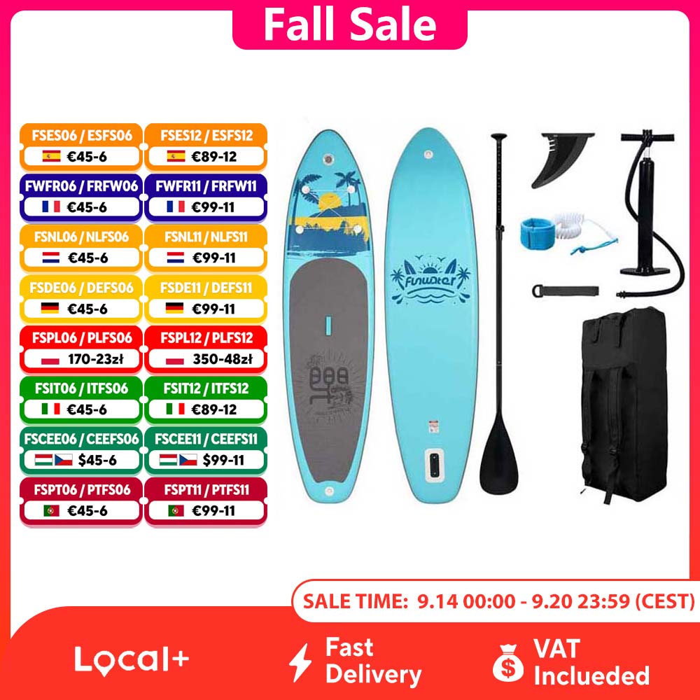 FunWater Stand Up Paddle Board Large Size 335×85×15CM Inflatable Paddling Board Surfboard Surf Sup Board Non-Slip  Paddle Board