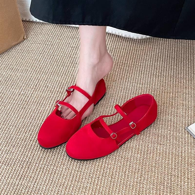 Юбка в тон темпераменту, туфли Мэри Джейн, женская, весна-лето 2025, новые туфли с неглубоким вырезом и плоской подошвой, круглая головка, легкий вечерний бриз