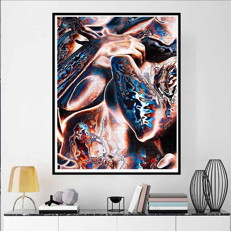 Новое поступление 5D DIY Полная круглая алмазная живопись "Искусство пары" Вышивка крестом Домашний декор Подарок