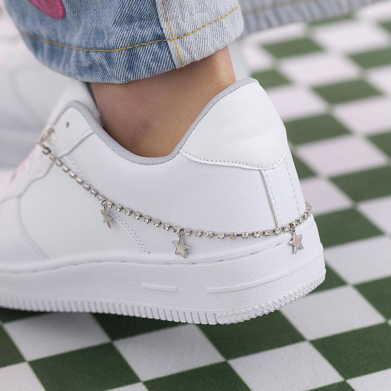 Двойной слой жемчуга сердце цепь пряжки для обуви украшения холст доска обувь аксессуары креативная мода простая обувь ювелирные изделия