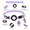 Reflective Pet Collar with Waterproof Tracker-Holder Adjustable Pet Nylon Collar CatsCollar Breakaway Safety Collar