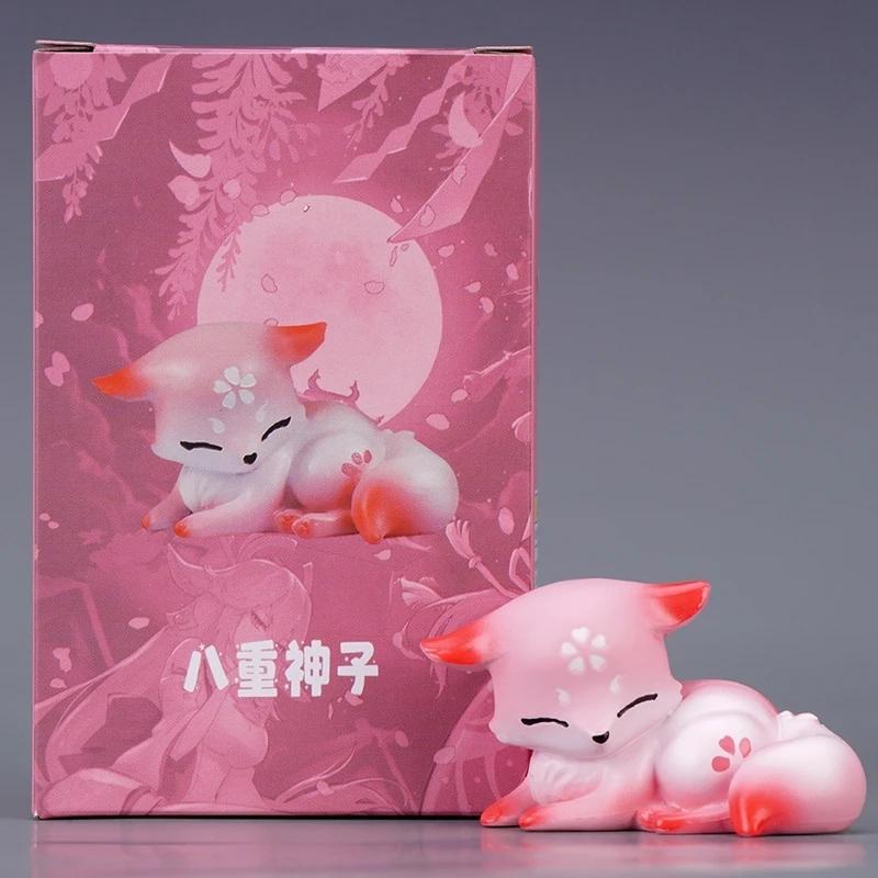 9CM Anime Game Genshin Yae Miko Fox Form Model Toy Gift Car Desktop Ornament Action Figure Two Styles Boxed