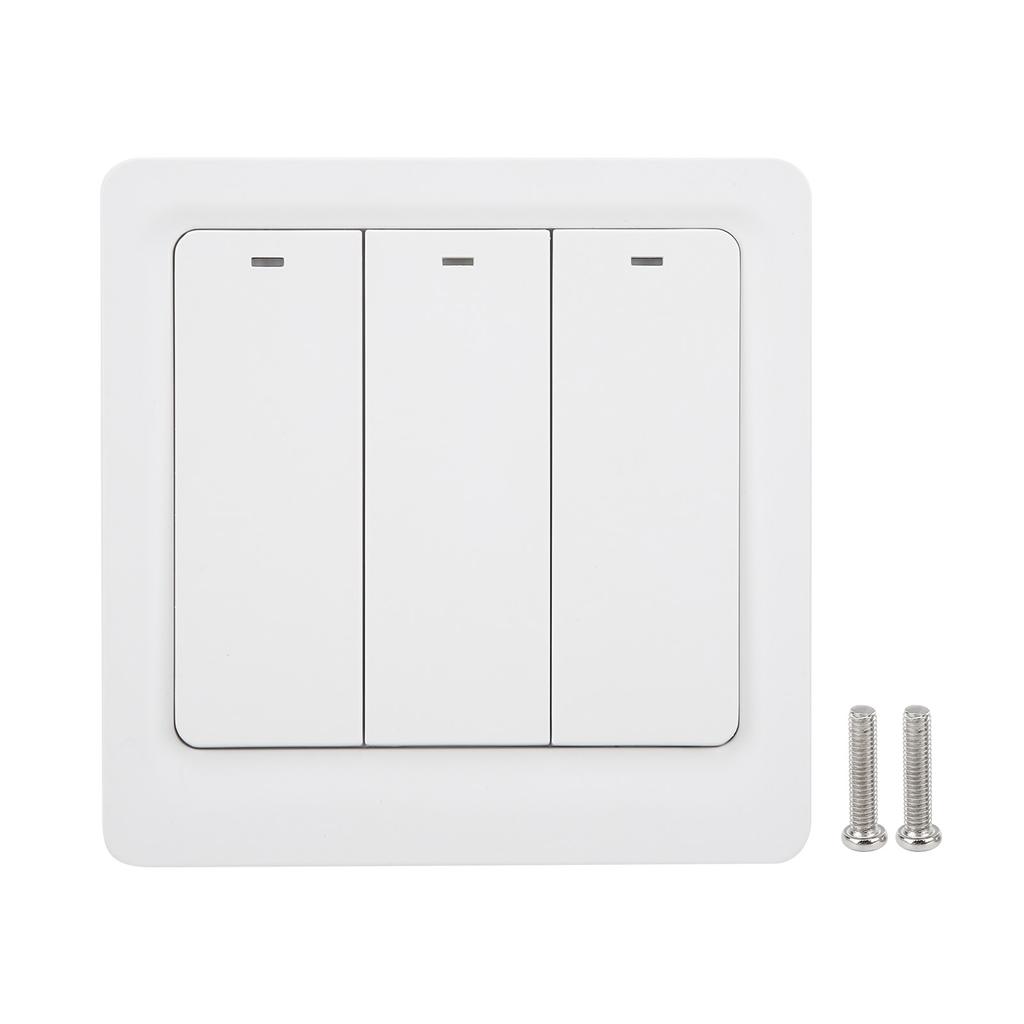 Wall Smart Light Switch Push Button Zero Fire 3 Gang 600W ABS for TUYA AC 110?240Vfor ZigBee