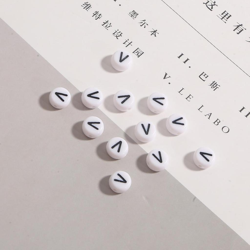 100 шт. бусины с буквами, круглые бусины с буквами алфавита, акриловые бусины, сделай сам, изготовление ювелирных изделий, браслет, ожерелье, аксессуары