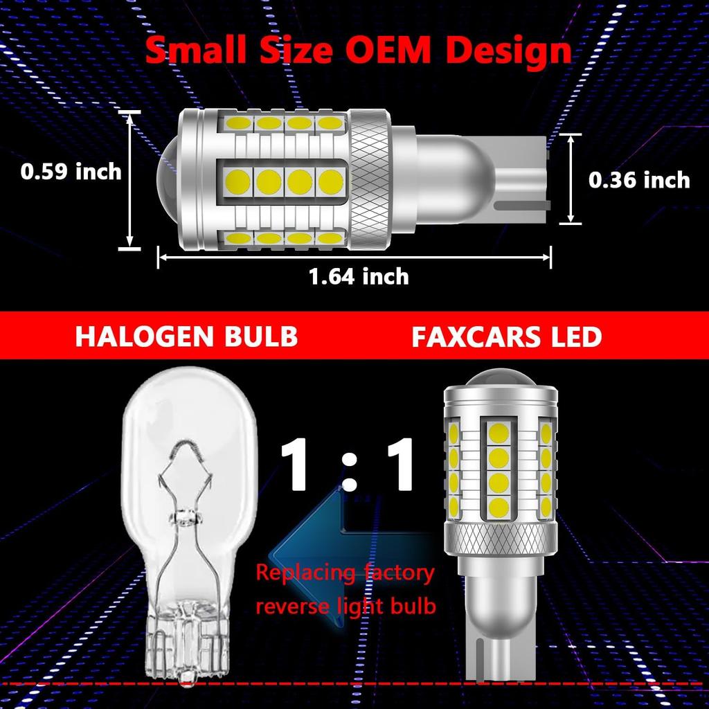 921 912 LED Bulbs Cargo Light High Mount Stop 3rd Brake Light Combo Red White for Ford F150 F250 F350 Ram Silverado Sierra 1500, CANBUS Error Free
