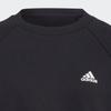 adidas Свитшот с круглым вырезом и микрологотипом, ребристый, с длинным рукавом, женский свитшот, черный HA6622