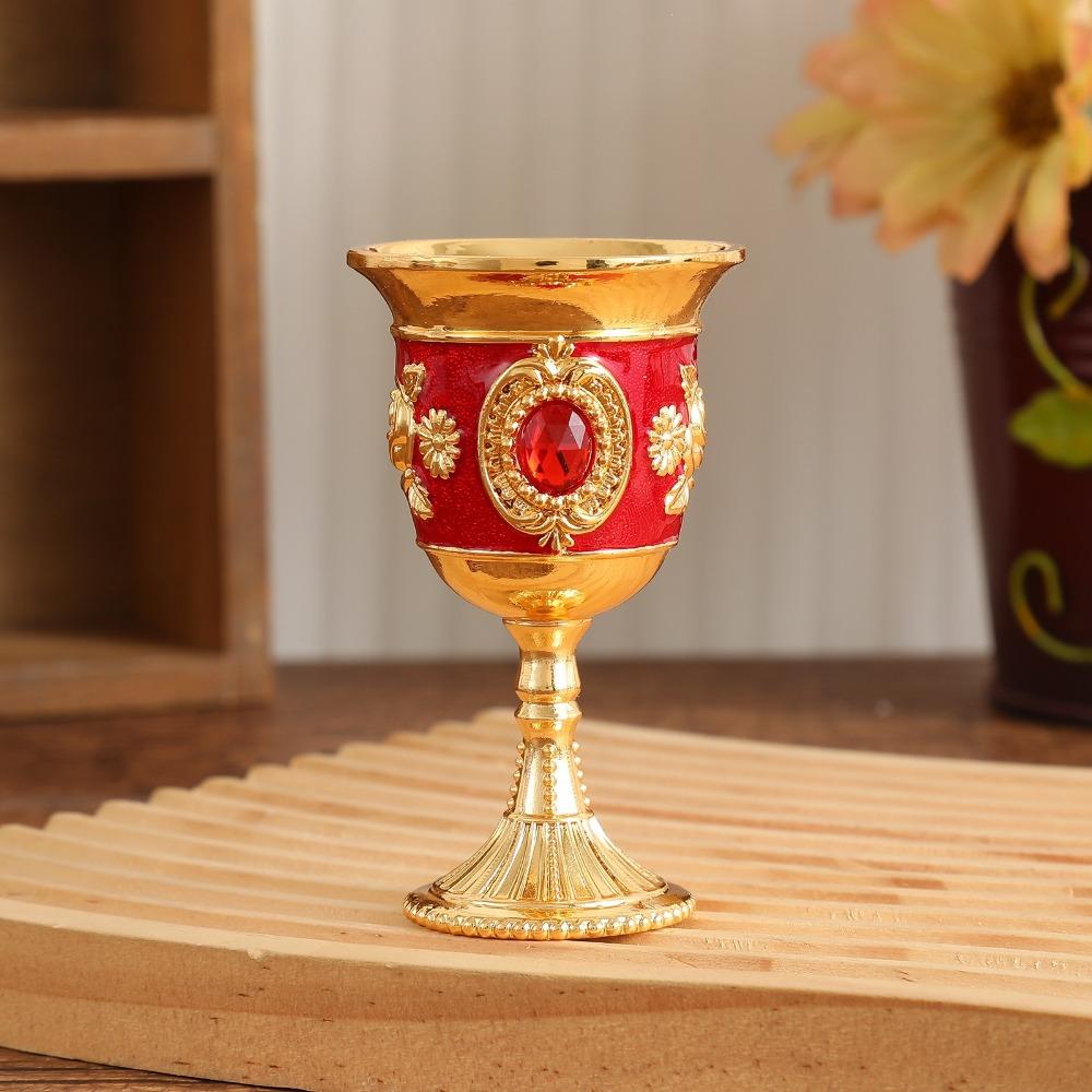 Zinc Zinc Zinc Alloy Medieval Rose Embossed Goblet Vintage Liquor Cup Luxurious Spirits Cup Bar