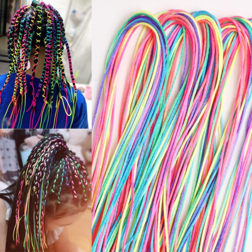 Rope Strands Women Decor Mix Colorful Hair Braids Girl DIY Ponytail African Braid Hair Ribbons