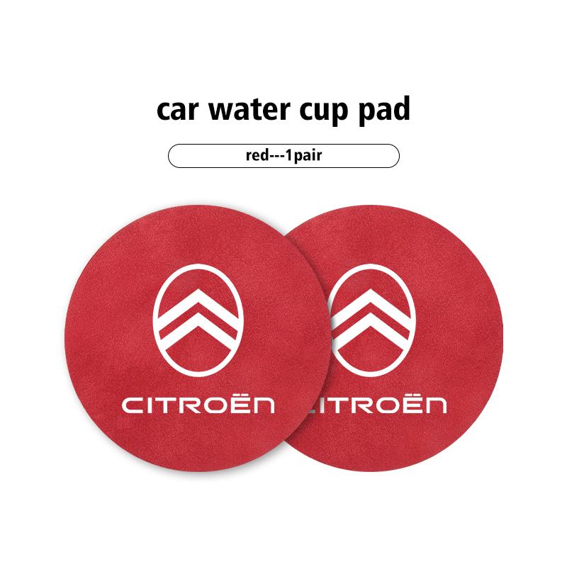 2pcs Car Coaster Anti-slip Mat Sheepskin Water Cup Holder Pad For Citroen C5 C1 C2 C6 C4L DS3 DS4 DS5 C-Elysee Grand Berlingo