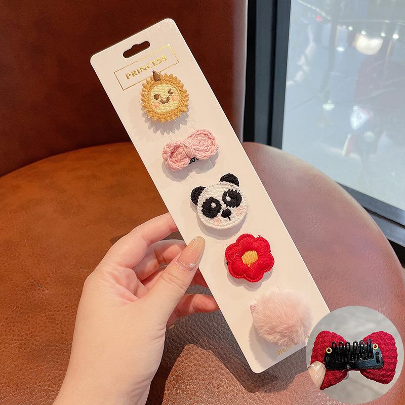 Retro Cute Baby Hair Clips – Gentle Fabric Flower Headwear for Girls