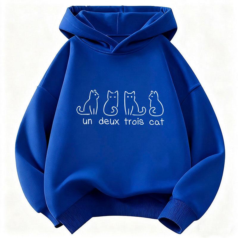 Fun and Cute Cat-Print Hoodie – Warm, Fleece-Lined, Thickened Casual Sweatshirt for Kids (Autumn/Winter); Suitable for Boys and Girls; Harajuku Style.