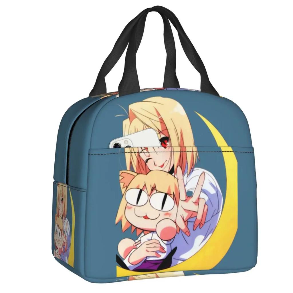 Neco Arc Cat Insulated Lunch Bags for Women Cartoon Comic Game Resuable Cooler Thermal Bento Box Work School Travel