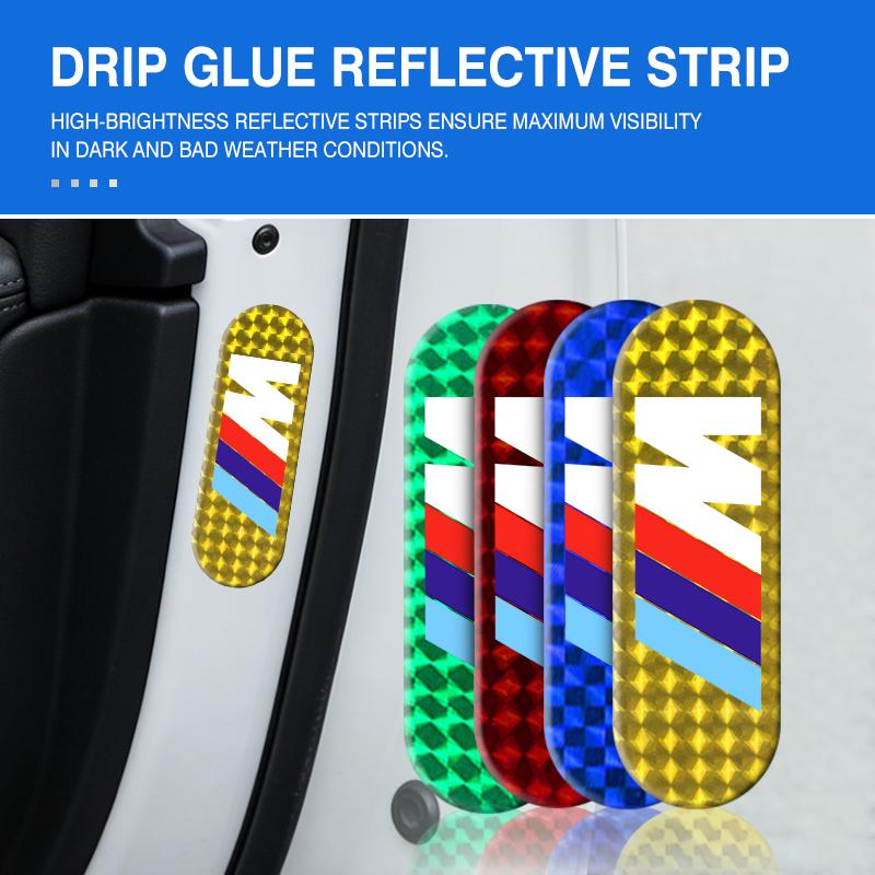 HKUG1 Car Reflective Warning Stickers Night Visibility Protective Strip For BMW Performance M E87 E30 E46 E28 F35 G20 E93 F20 X3 X