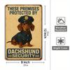 "Dachshund Security" Metal Sign - 8x12 Inch Vintage Canine Decor for Home & Cafe