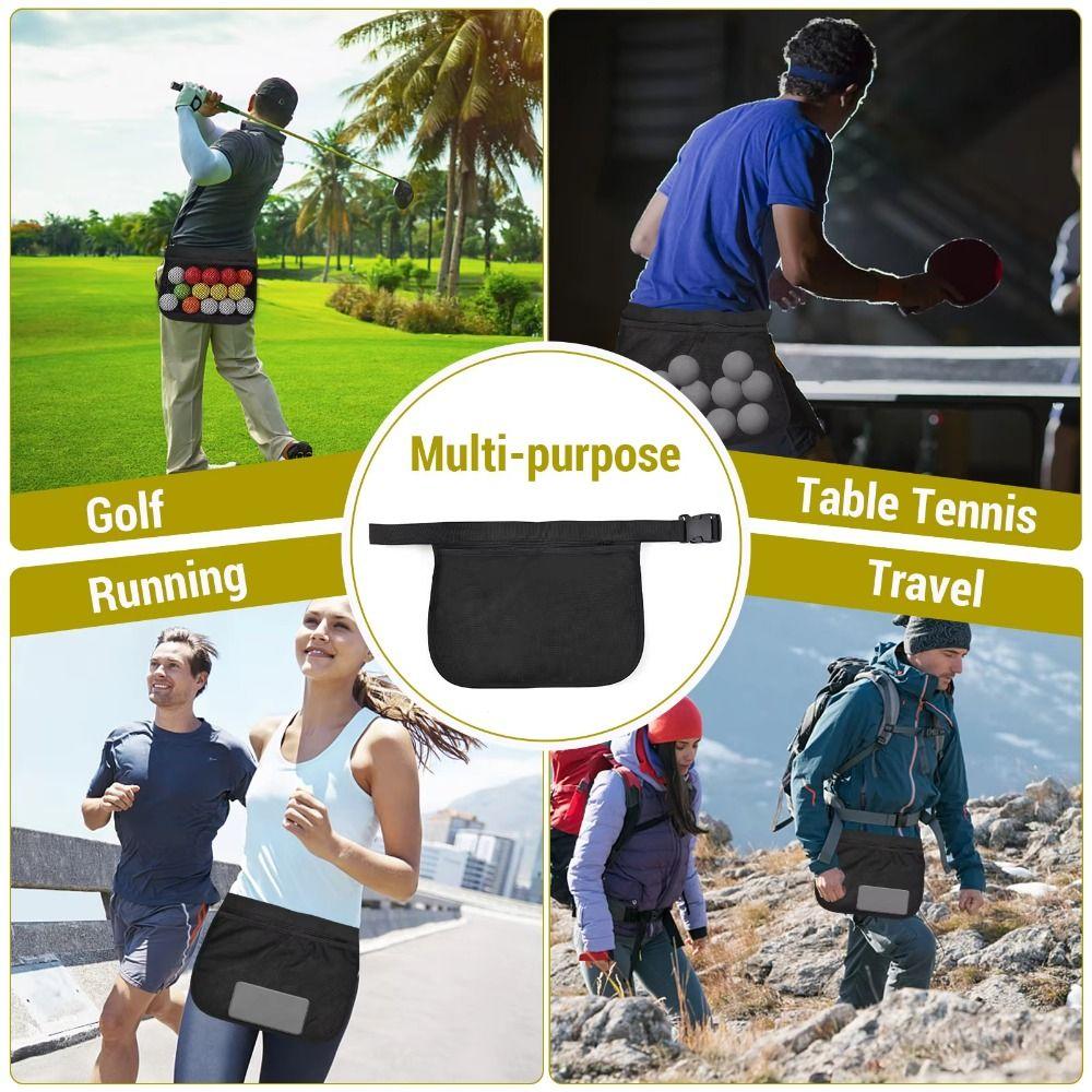 Adjustable Band Ball Waist Pouch Mesh Material Pickleball Carrier Bag Storage Carrier