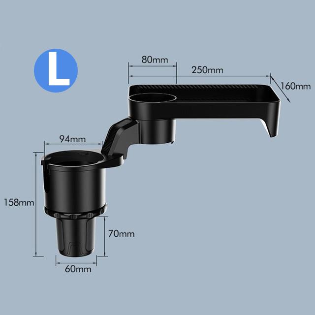 Portable Car Cup Holder Attachable Meal Tray Expanded Table Desk 360 Swivel Adjustable Car Food Tray Cup Holder Phone