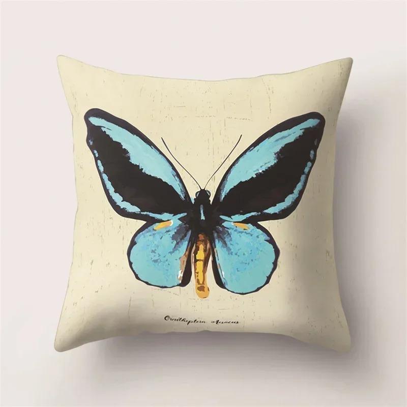 Beautiful Butterfly Print Decorative Pillow Cover Car Sofa Square Cushion Pillow Cover