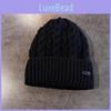 Knit Simple Hat With Embroidered Letters Warm Solid Color For Casual Wear