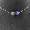Stones and Minerals. Necklace 2 Lapis Lazuli Beads from Pakistan Quality 5A 8 Mm. Chain Necklace for Women, Men. Custom Size