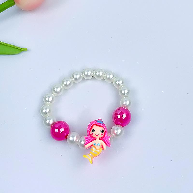 Мультяшный кулон-русалка, браслет из бусин для девочек