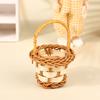 1Pcs Dollhouse Miniature Woven Flower Basket Hand Basket Storage Basket Kids Pretend Play Toy Doll House Accessories